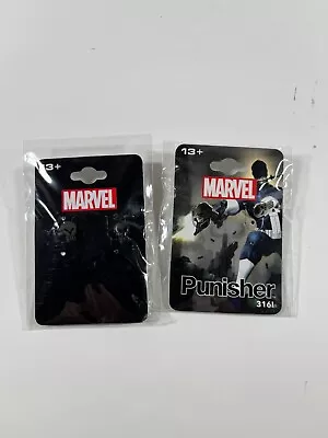 (2) Marvel Comics The Punisher Skull Stud Black & Silver Earrings Lot Of 2 NEW • $19.99