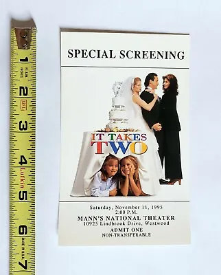 Version #4 - 1995 It Takes Two Movie Screening Ticket Olsen Twins Vintage Promo • £14.46