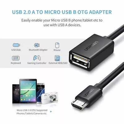 Micro USB To USB Female OTG Adapter Cable For Samsung HTC Smartphone Tablet • $13.95
