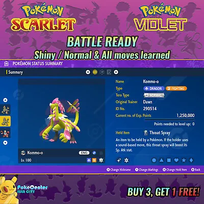 Kommo-o ⚡ Pokemon Scarlet Violet ⚡ Shiny/normal ⚡ 6iv Battle Ready  ⚡ • $3.99