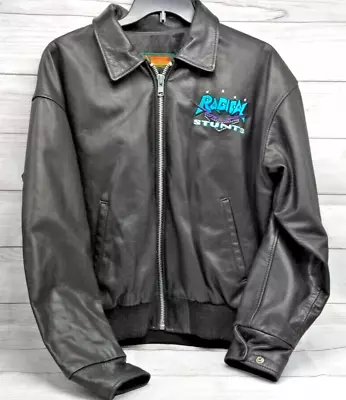 Vintage 80's Radical Stunts Leather Jacket Pyrotechnic Team For Metallica RARE! • $97.49