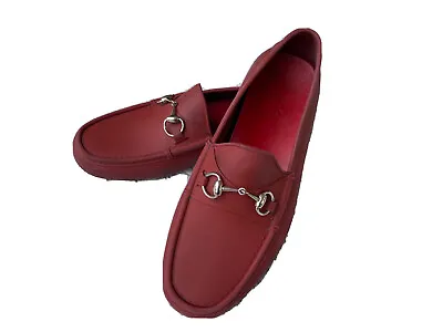$125 • Buy GUCCI Men's  RED Boat /Yacht  Loafer Shoes  Brand Sze 10 , Rubber, Slip On