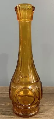 Vintage Wheaton Amber Glass Bud Vase 9 In Bullseye Amber MCM Mid Century Modern • $19.95