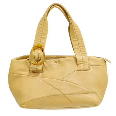 £124.55 • Buy Max Mara Leather Tote Handbag Beige Gold