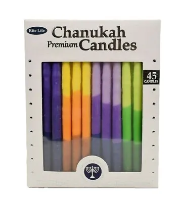 Rite Lite Premium Chanukah Menorah Candles 45 Pack Tri-Color New • $5