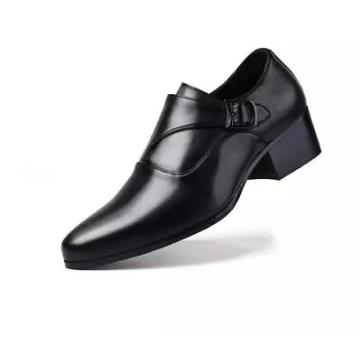 Men's Business Formal Shoes Pointed Toe Wedding Hairstylist High Heel Fashion 44 • $57.95