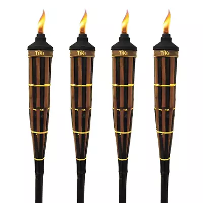 Bamboo Torches Royal Polynesian Dark Finish Garden Outdoor Torch 60 In. 4 Pack • $54.51