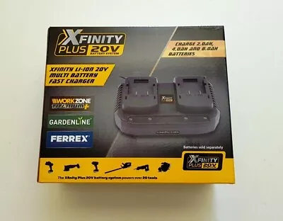 XFINITY Plus TWIN 20V BATTERY CHARGER FOR WORKZONEFERREXGARDENLINE ALDI TOOLS. • $99