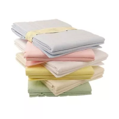 Pack Of 2 100% Cotton Baby Flat Cot Sheets Flannelette Cot Bed Sheets • £13.50