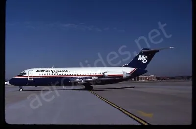 Midwest Express Douglas DC-9-14 N25AS Dec 85 Kodachrome Slide/Dia A14 • $1