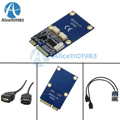 Mini PCIe PCI-E To USB Adapter MPCIe To 5 Pin 2 Ports Dual USB2.0 Converter Card • $6.11