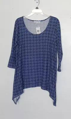 New C'est La Vie Woman 2X Blue  3/4 Sleeve Blouse • $16