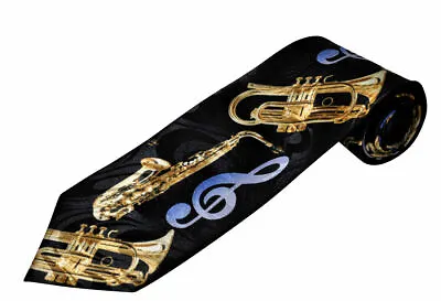 £13.99 • Buy THE TIE STUDIO -Large Clef, Alto Saxophone & Brass Musical Instruments Men's Tie