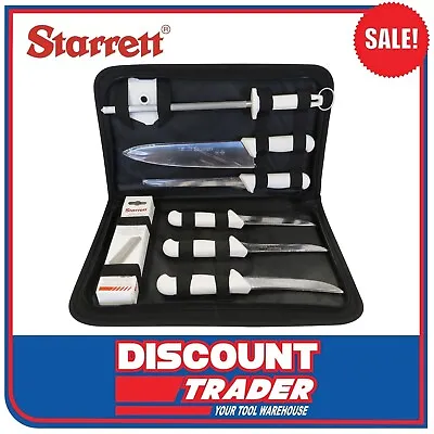 Starrett Professional Hunting & Fishing Knife Set In A Carry Case 8 Piece BKK-8W • $94.90