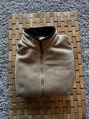 Marmot Fleece Vest Polartec Full Zip Pocketed Beige/Tan Men’s Size Medium • $24.88