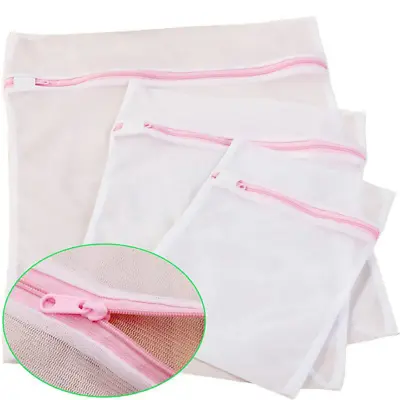 VDL ZIPPED LAUNDRY Wash Net Bag 5 Sizes Mesh Bra Socks Lingerie Clothes Washing • £3.98