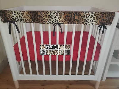 Crib Rail Cover Leopard Zebra Giraffe Animal Print  Baby Crib Bedding Crib Guard • $20