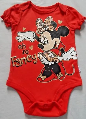 Minnie Mouse Bodysuit Baby Girls Size 3-6 6-9 12 Months Red NEW Disney Outfit • $16.90