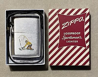 Vintage 1950’s Zippo Lighter Loss Proof Sports Series Fly Fishing Rare W/ OG Box • £472.57
