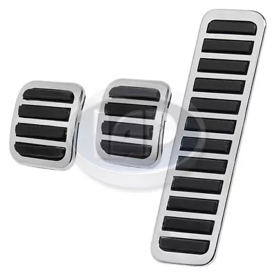 $23.35 • Buy Clutch Brake Accelerator Pedal Pads Set Chrome Volkswagen T1 Bug Beetle 1950-79