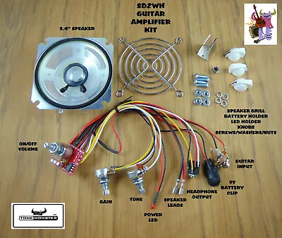SD2W Cigar Box Guitar Amp Amplifier Kit 3.4  Speaker 2.5W Volume Tone Gain 9V • $34.99