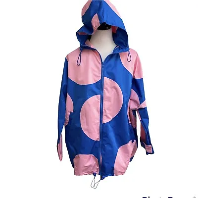 $160.95 • Buy Gorman Raincoat Jacket Size M L Pink Blue Spotlight Geometric Casual