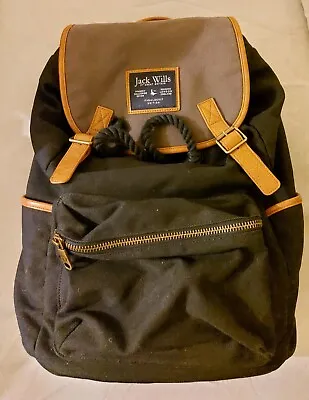 Jack Wills Black Backpack Rack Sack Unisex • £25