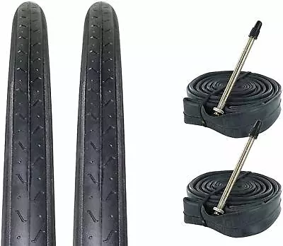 Zol Bundle Pack Road Bike Tires And Bicycle Tube 700x23 Presta French 80mm Valve • $43.95