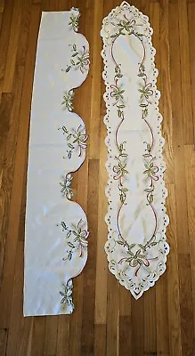 2 Collections Etc. Christmas Runner And Mantle Scarf Both 70 L X 12.5 W EUC  • $29.99