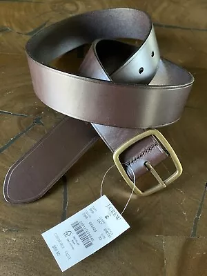 NWT J. Crew Wide Leather Belt In Dark Brown Style #BW731 Size 32 $59.50 • $23.99