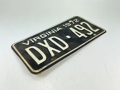 Vintage 1970's Virginia VA Black State License Plate DXD492 L2 • $22.74
