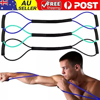 Elastic Resistance Band With Handles Strength Tension Rope Increase Flexibility • $13.99