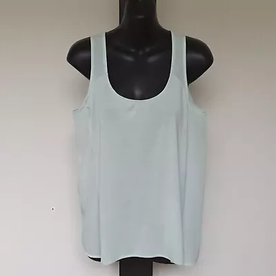 $12 • Buy 'forever New' Ec Size '10' Pale Green Sleeveless Mixed Sheer Stretch Fabric Top