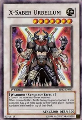 Yugioh! MP X-Saber Urbellum - 5DS2-EN043 - Super Rare - 1st Edition Moderately P • $0.99