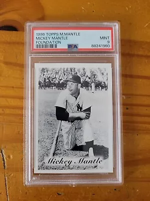 1996 Topps Mickey Mantle Foundation Card PSA 9 Mint Yankees HOF • $29.99