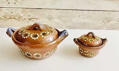 2x Mexican Clay Pot 2 Cazuelitas De Barro Mexicano • $26