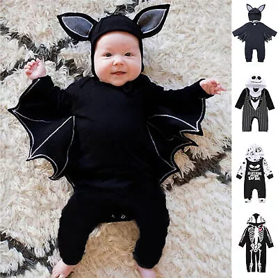 Baby Boy's Halloween Jack Skellington Costume Outfit Dress Fancy Dress Nightwear • £12.32