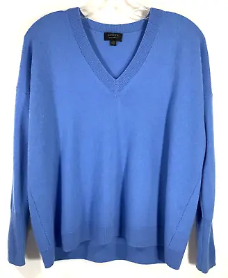 J.CREW Size XXS 100% Cashmere V-neck Boyfriend Sweater BLUE Style H0764 $158 • $63.20