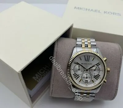 Michael Kors MK8344 Lexington Silver & Gold Two Tone Men's Wrist Watch • £124.60