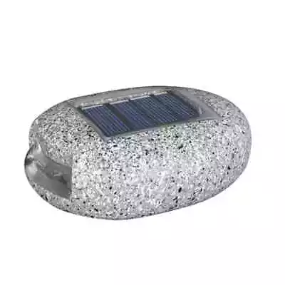 Ground Mounted Resin Stone Shape LED Solar Light Outdoor Garden Decor • £9.59