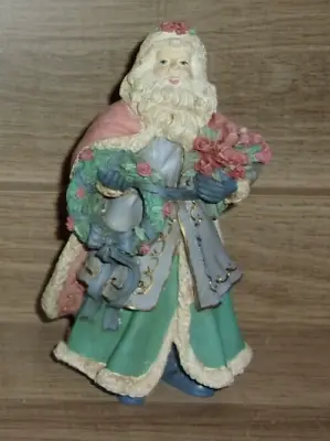 Vintage Midwest Of Cannon Falls Old World Santa 5.5  Figurine W/Roses & Wreath • $13.19