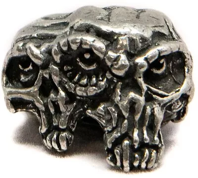 $9.99 • Buy Schmuckatelli Co Gemini Twins Skull Bead Pewter With Lanyard Hole For Knife