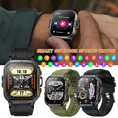 Military Smart Watch Answer/Make Calls Rugged Heart Rate Fitness Tracker For Men • $53.99