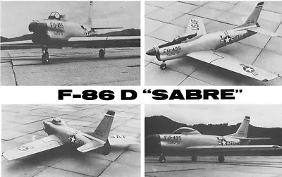 Model Airplane Plans (RC): F-86D 'SABRE' 1/7 Scale 64  For .60 By Franz Meier • $25