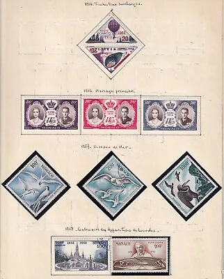 Monaco 1956 Collection Of 10 AIRMAIL Stamps VF / CAT VALUE $400 • $12.50