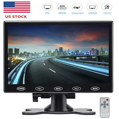 7  Ultra Thin TFT LCD HD Monitor PC Screen RCA/AV VGA HDMI W/Speaker Adpater -US • $61.99