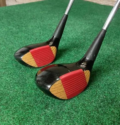 Vintage PING KARSTEN-I Laminated Maple Fairway 3 & 5 Woods Regular Flex Steel RH • $44.99