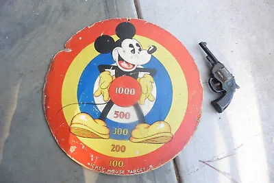 1930s Pie Eyed Mickey Mouse Marks Bros Composition Round Target Dart Board As Is • $29.99