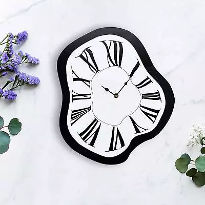 Creative Melting Clock Roman Numeral Interior Wall Clock For Table Wall Desk • $28.83