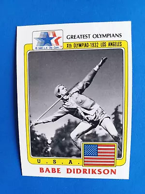 1983 Topps Greatest Olympians Mildred Babe Didrikson #39 1932 Gold Medal • $1.99